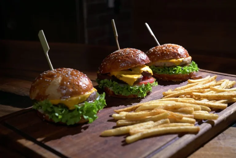 McDonald's burgers and fries at a US McDonald's restaurant
